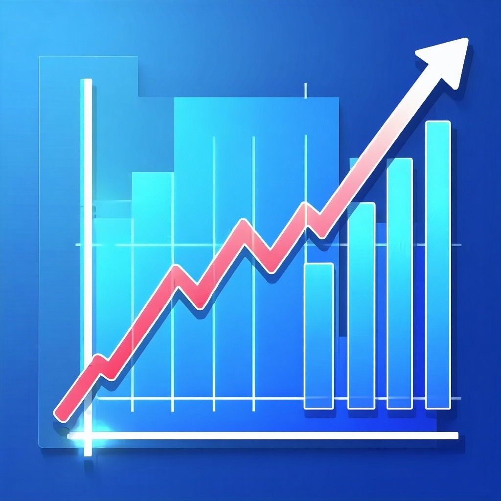 a graph on a chart with an upward trend-1 a graph on a chart with an upward trend-1